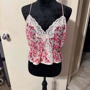 Victoria's Secret Pink Floral Lace Cami